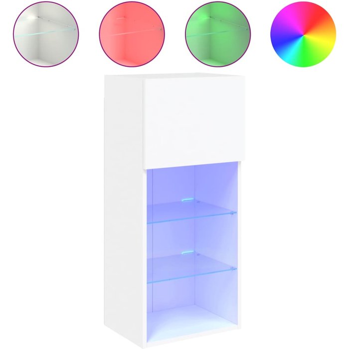 Mueble de tv con luces led blancas 40,5x30x90 cm - comfortxl
