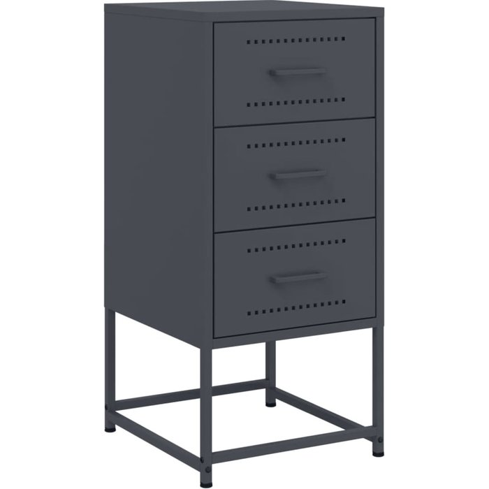 Mesita de noche,mesilla de noche acero gris antracita 36x39x78 cm cfw919063