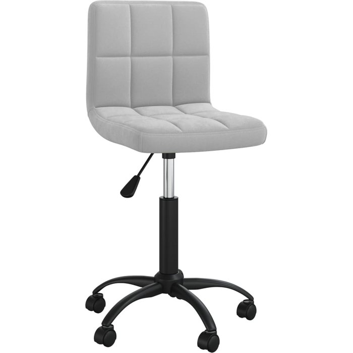 Silla de oficina giratoria de terciopelo gris claro — comfortxl