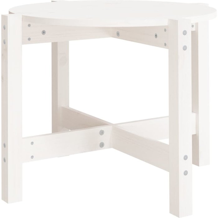 Mesa de centro de pino macizo blanco 62,5x45 cm - comfortxl