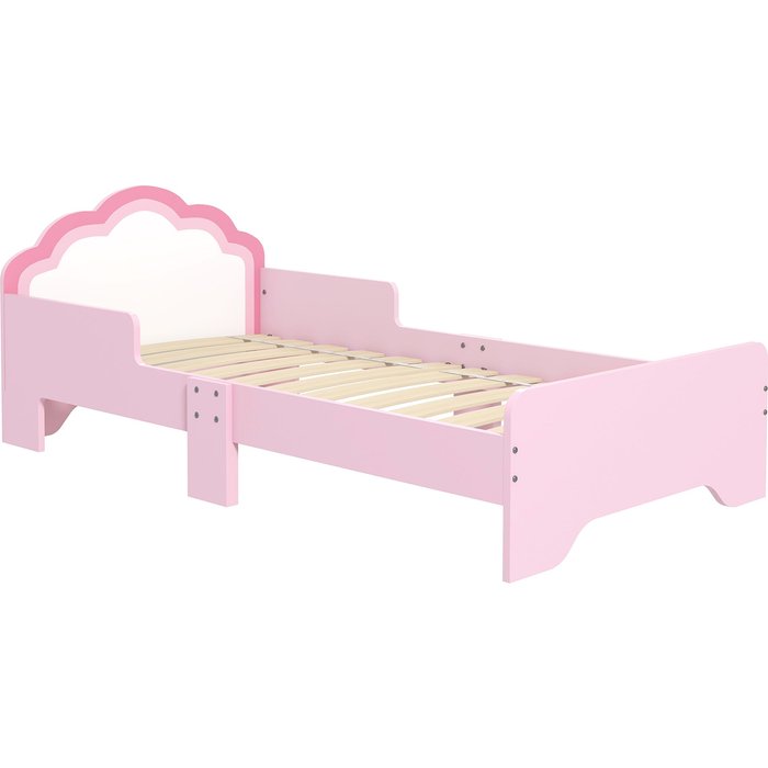 Cama infantil zonekiz mdf, tablero multicapa rosa 143x74x55 cm 313-013v00pk