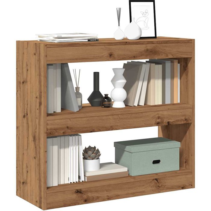Librería/separador de ambientes, roble artesanal, 80x30x72 cm