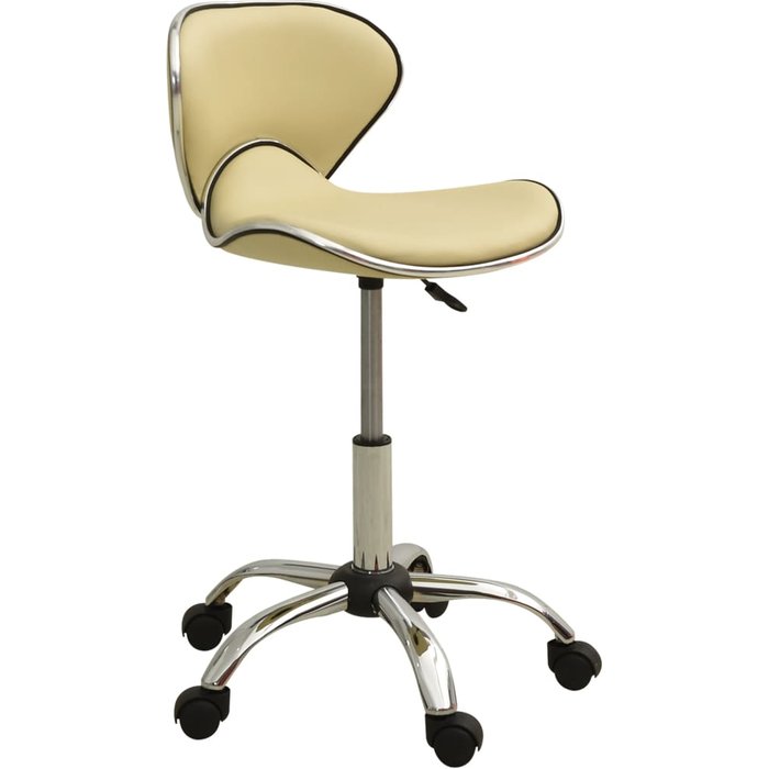 Maison exclusive - silla de oficina de cuero sintético crema