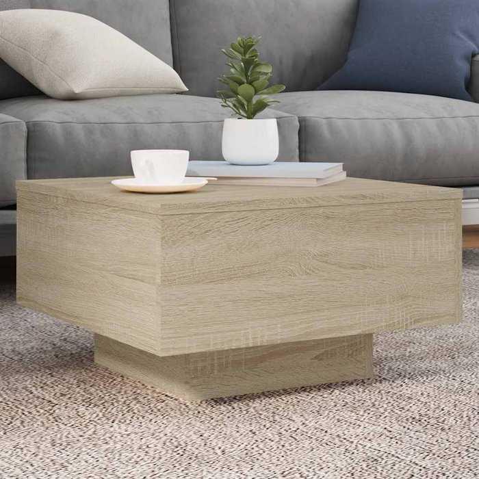 Maison exclusive - mesa de centro madera de ingeniería roble sonoma 55x55x31 cm
