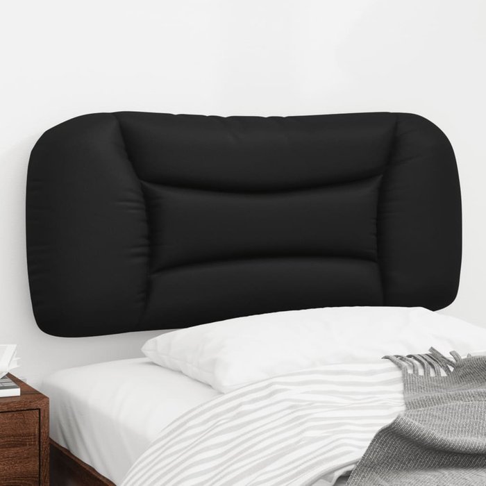 Cabecero de cama acolchado hvar cuero sintético negro 80 cm
