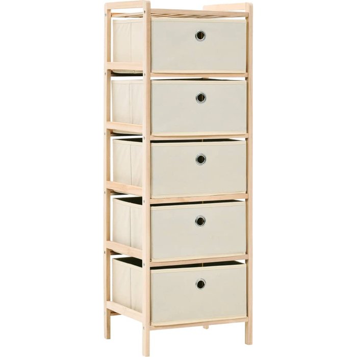 Estantes con 5 cestas de tela 2 unidades madera de cedro beige – comfortxl