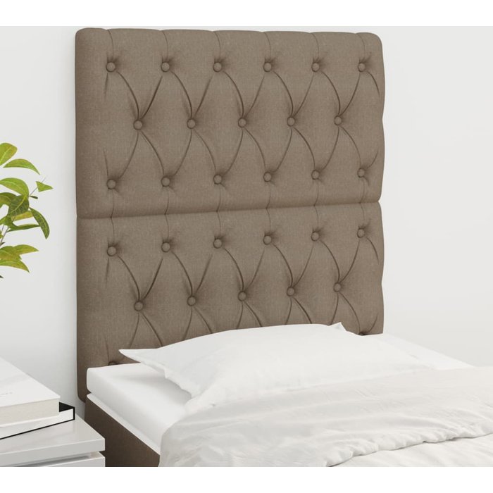 Cabeceros 2 uds taupe 80x7x78/88 cm tela