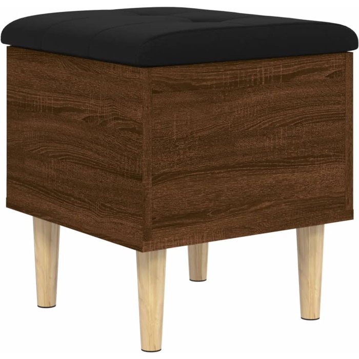 Banco con almacenaje madera ingeniería roble marrón 42x42x46 cm - comfortxl