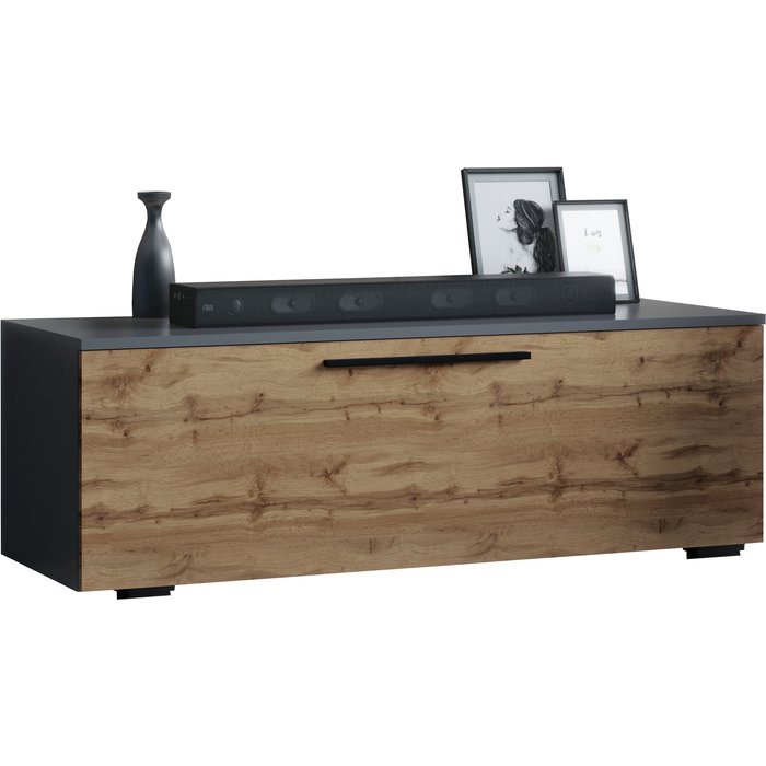 Vcm muebles de tv arila antracita / roble de miel h. 39 x b. 115 x t. 40 cm