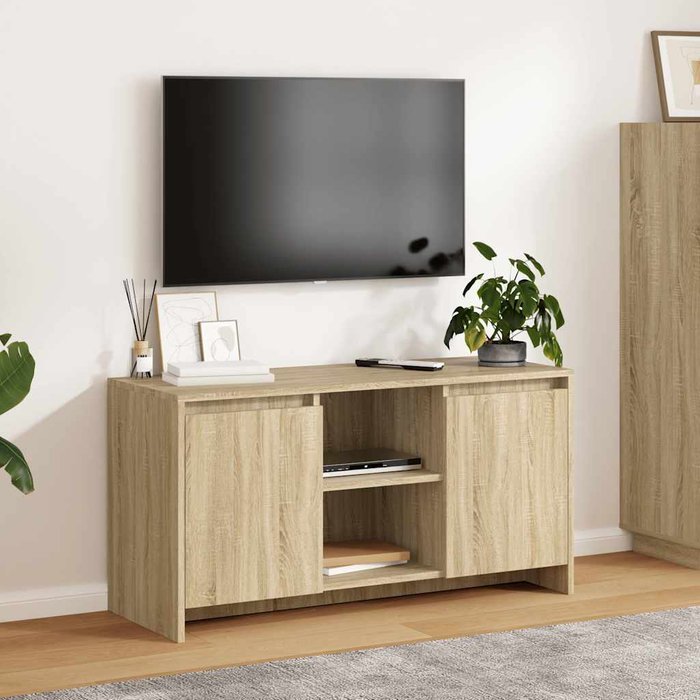 Mueble de tv de roble sonoma, 102 x 37,5 x 52,5 cm, madera de ingeniería