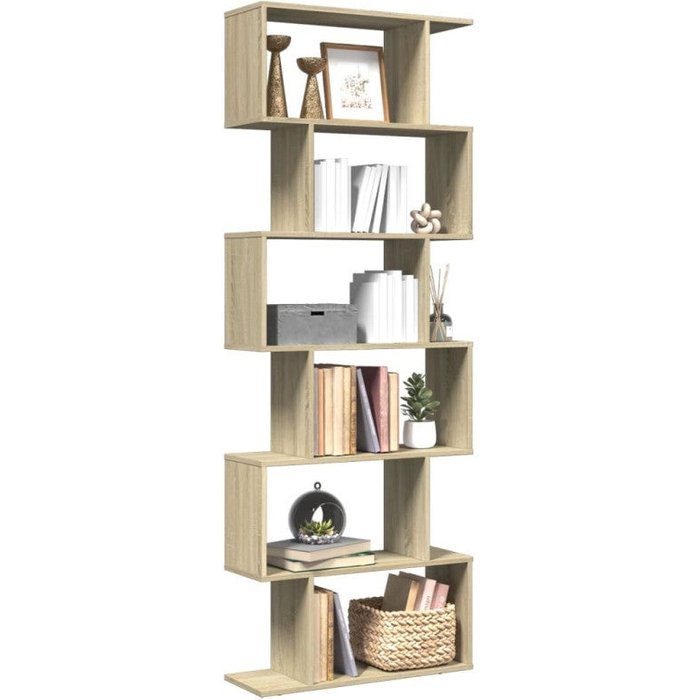 Librería divisora 6 niveles madera roble sonoma 70x24x193 cm vidaxl