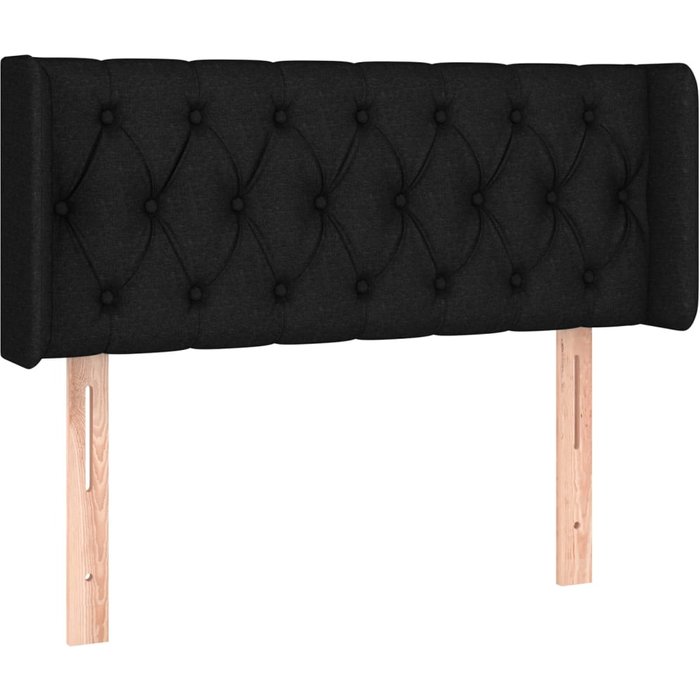 Cabecero cama - mueble cabecero de tela negro 103x16x78/88 cm