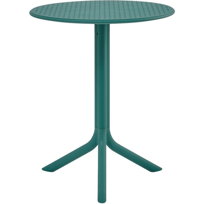 Mesa de centro de polipropileno azul verdoso, 60 x 60 x 75 cm