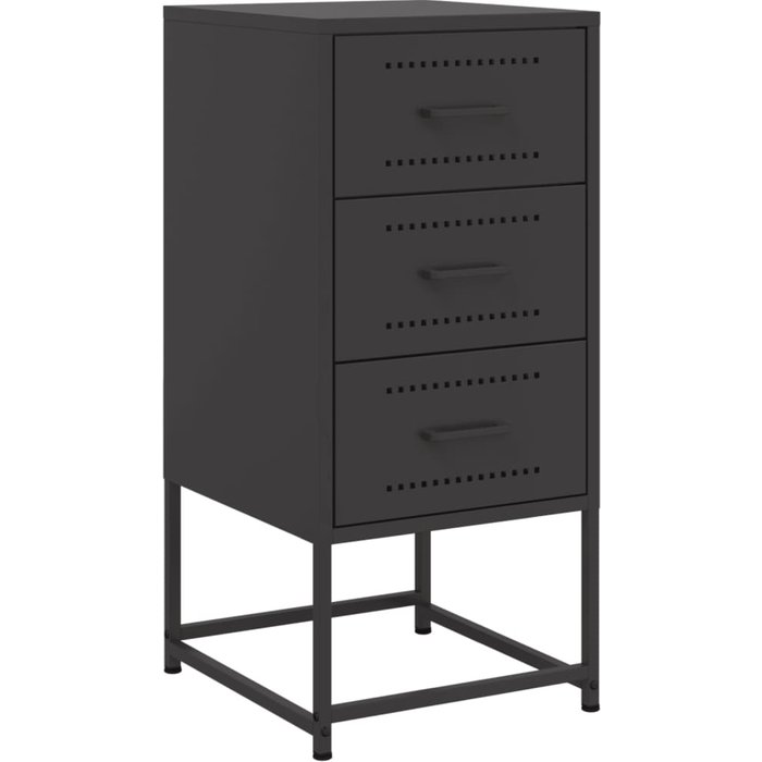 Mesita de noche acero negra 36x39x78 cm - comfortxl