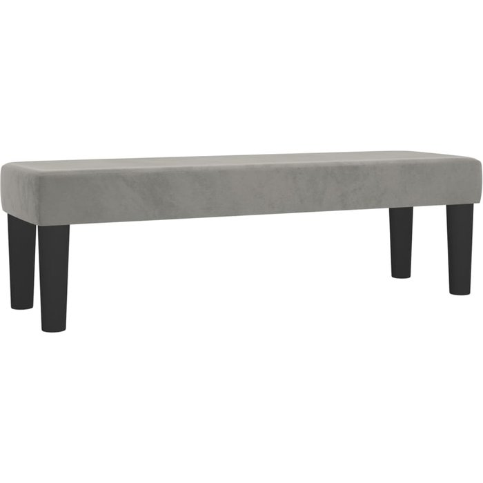 Banco/banco de terciopelo gris claro 100 x 30 x 30 cm 02_0010548