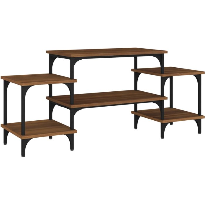 Mueble de tv de contrachapado de roble marrón 117x35x52 cm - comfortxl