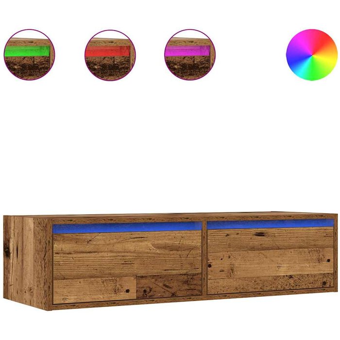 Mueble de tv con iluminación led, estilo antiguo, 100x35,5x25 cm - comfortxl