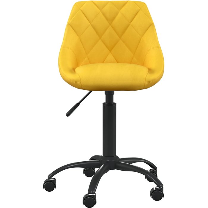 Silla de oficina | silla gaming de terciopelo amarilla mostaza cfw88185