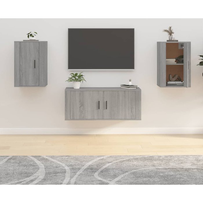 Maison exclusive - muebles para tv de pared 2 uds gris sonoma 40x34,5x60 cm
