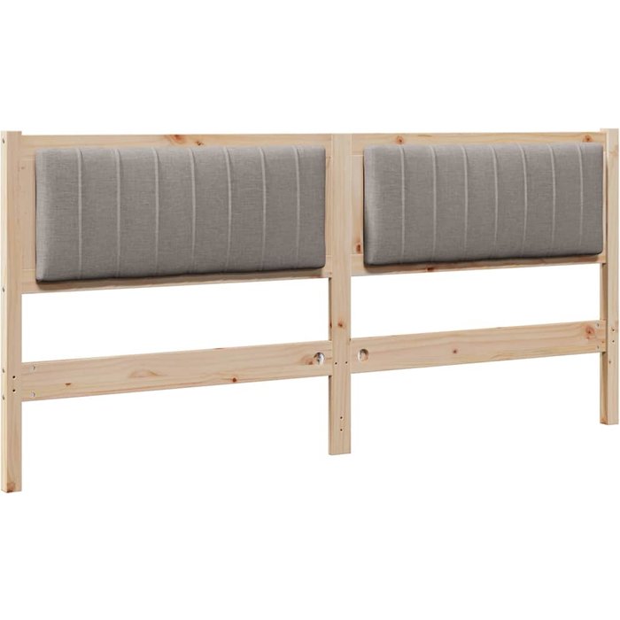 Cabecero cama - mueble cabecero tapizado marrón 180 cm madera de pino macizo