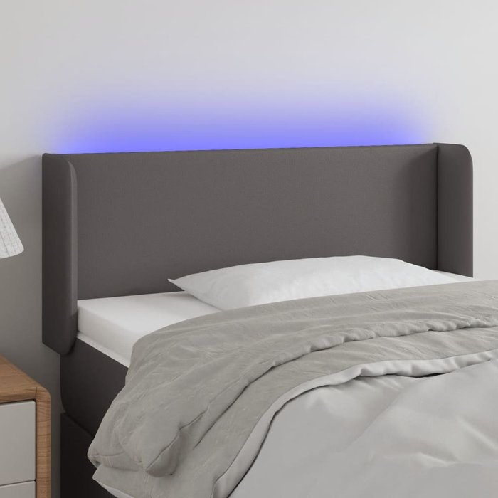Maison exclusive - cabecero con led cuero sintético gris 103x16x78/88 cm