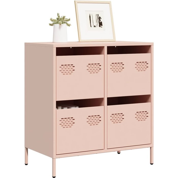 Aparador de acero laminado en frío rosa 68x39x73,5 cm vidaxl