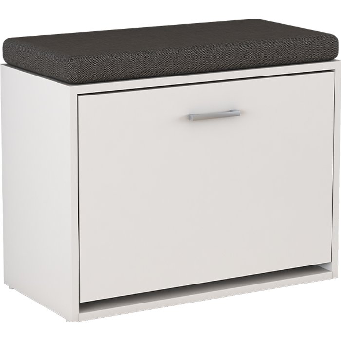 Vicco banco para zapatos georg, blanco, 60 x 49.5 cm con estante