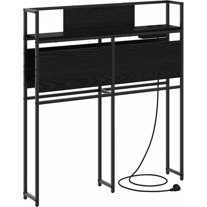 Cabecera de almacenamiento con cabecera con almacenamiento roble negro 90 cm