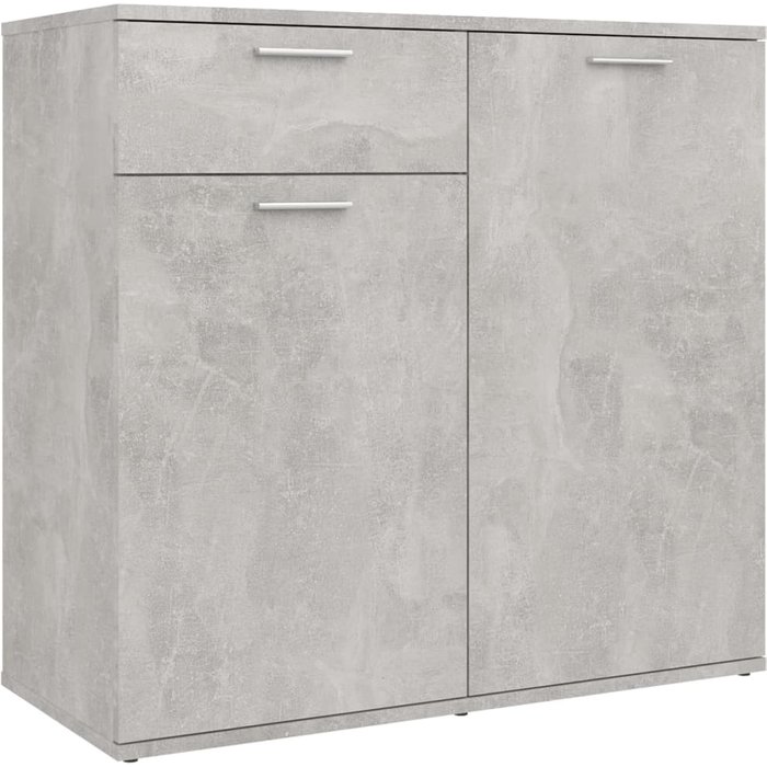 Aparador de madera contrachapada gris hormigón 80x36x75 cm - comfortxl