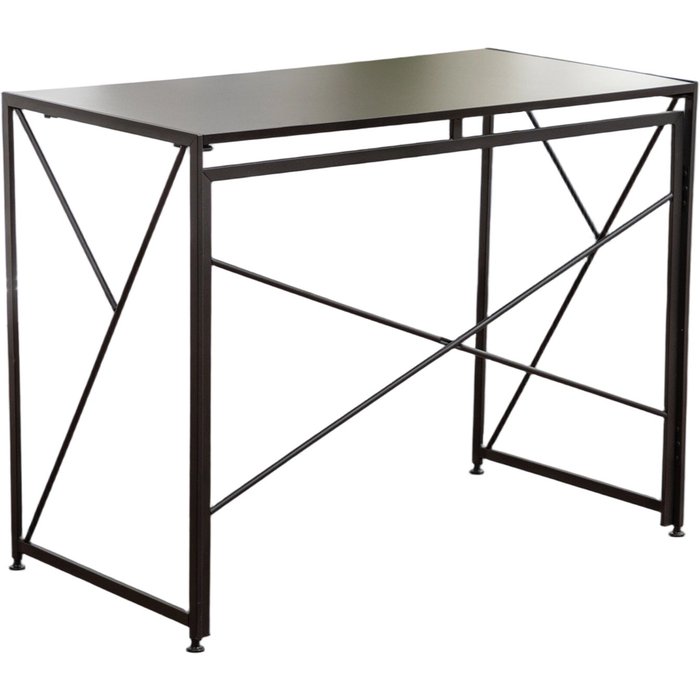Escritorio plegable - estructura de metal y mdf - negro (99x50x75cm)
