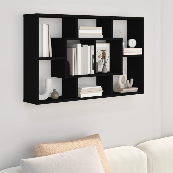 Maison exclusive - estantería de pared madera contrachapada negra 85x16x52,5 cm