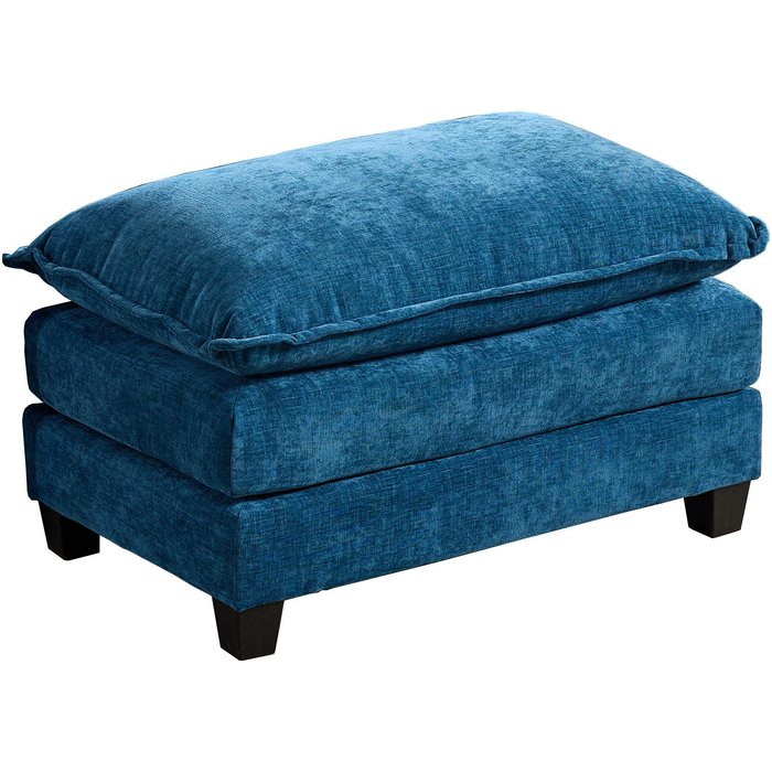 Puf de sofá - asiento acolchado modular - chenilla - azul (90x56x46cm)