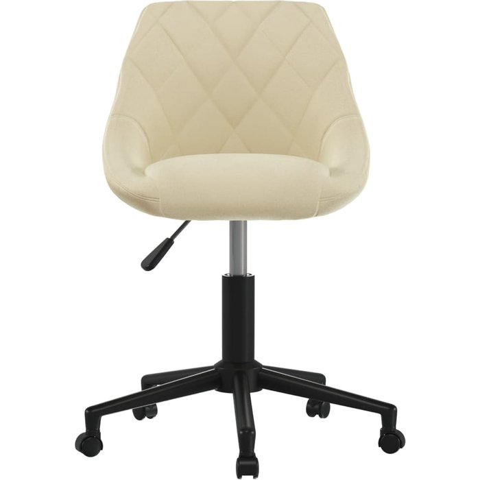 Silla de comedor giratoria de terciopelo crema