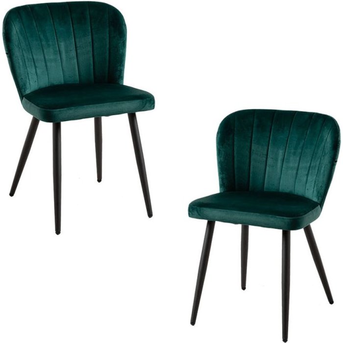 Regalos miguel - packs sillas comedor - pack 2 sillas luk terciopelo - verde