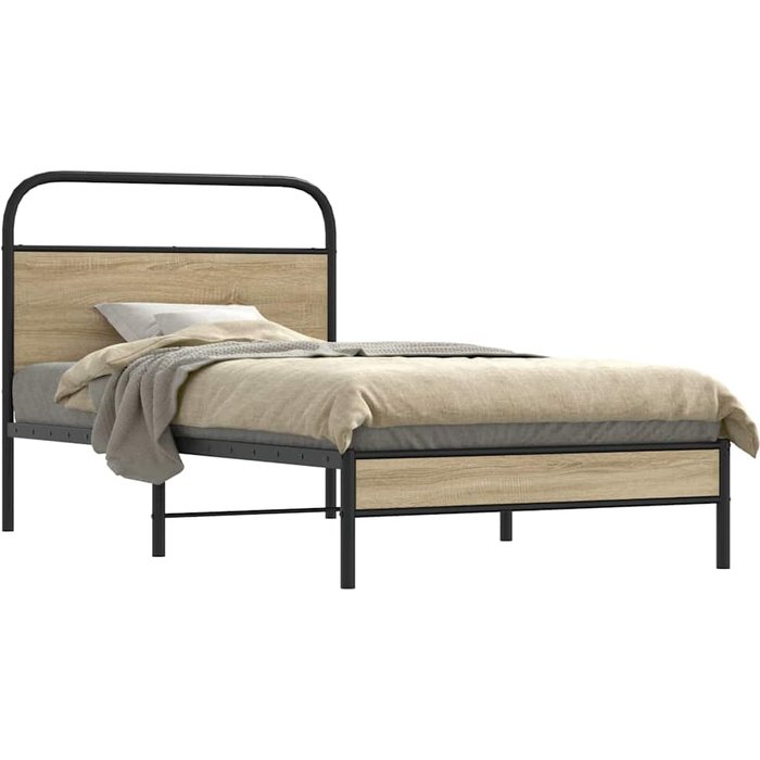 Maison exclusive - estructura de cama sin colchón 90x200 cm madera roble ahumado