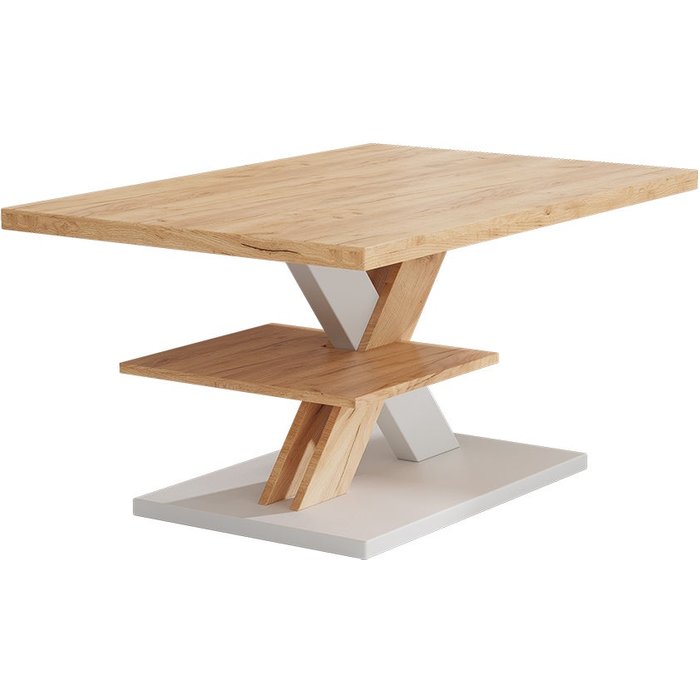 Vicco mesa de centro arivo, blanco, 90 x 60 cm con estante