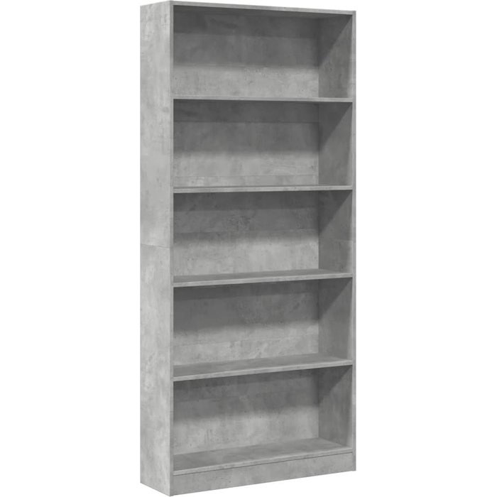 Estantería de madera de ingeniería gris hormigón 80x24x176 cm – comfortxl