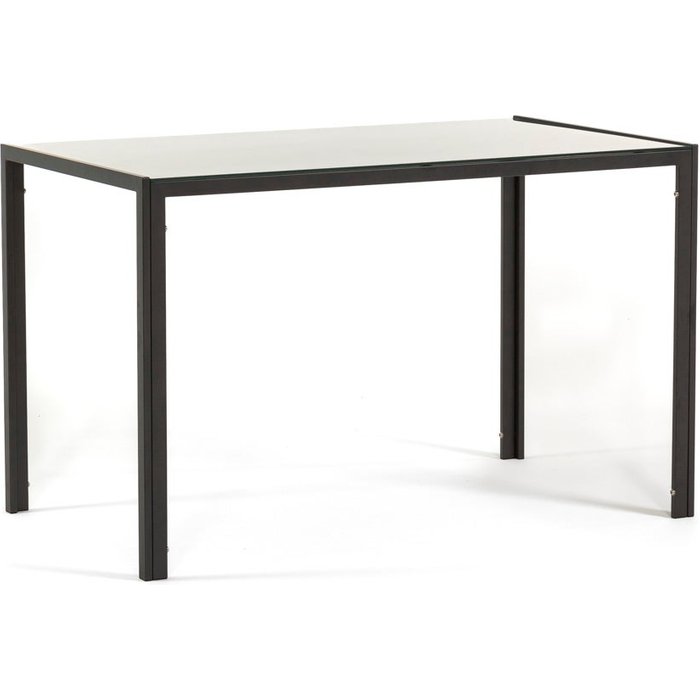 Mesa de interior 120x70 cm con tablero de vidrio templado ettore gris oscuro