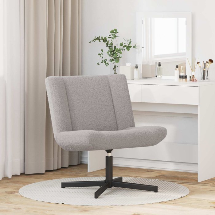 Silla giratoria gris claro 63 x 75 x 76 cm piel de oveja vidaxl