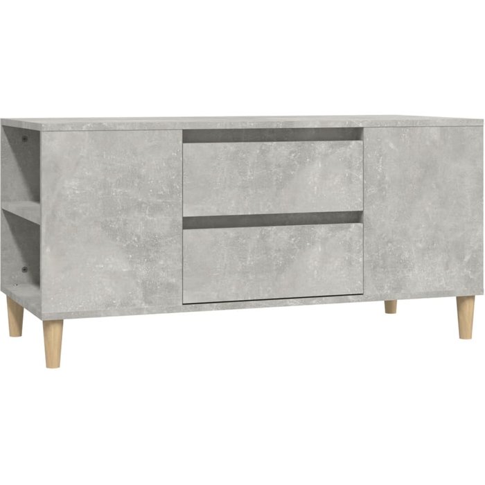Mueble de tv de hormigón en contrachapado gris 102x44,5x50 cm - comfortxl