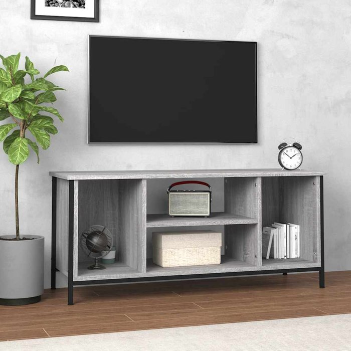 Mueble de tv sonoma gris 102x35x45 cm madera de ingeniería