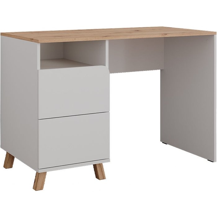 Vicco mesa de maquillaje karen, blanco/artesano, 110 cm con cajones