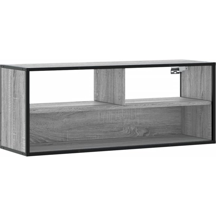 Mueble tv de madera de roble ahumado y metal 100x31x39,5 cm - comfortxl