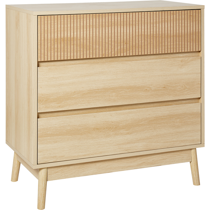 Beliani cómoda de 3 cajones wales marrón claro