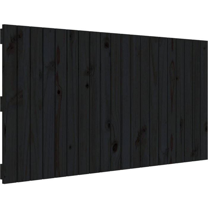 Cabecero de cama pared madera maciza pino negro 127,5x3x60 cm - comfortxl