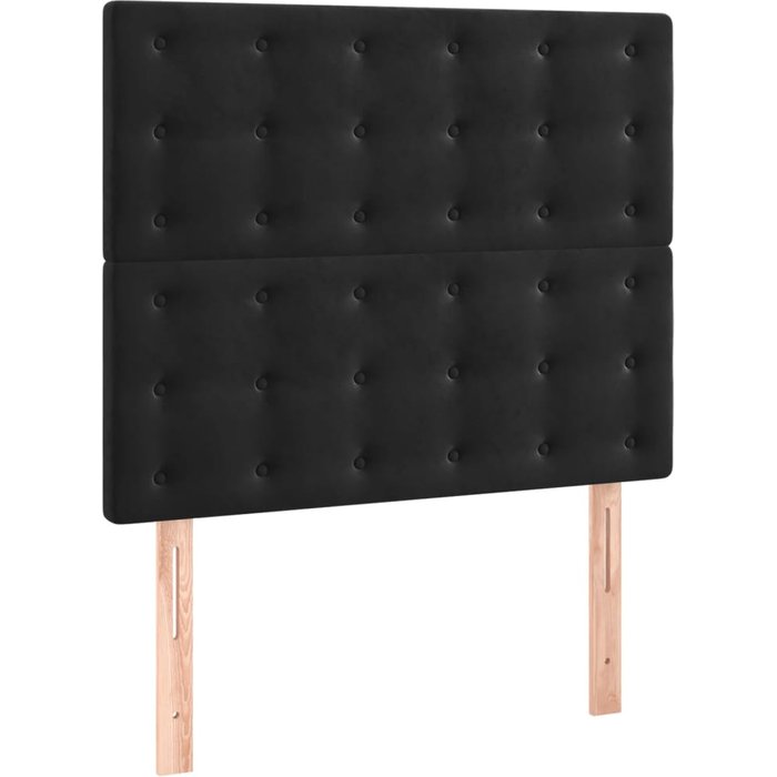Cabecero cama - mueble cabecero terciopelo negro 80x5x118/128 cm