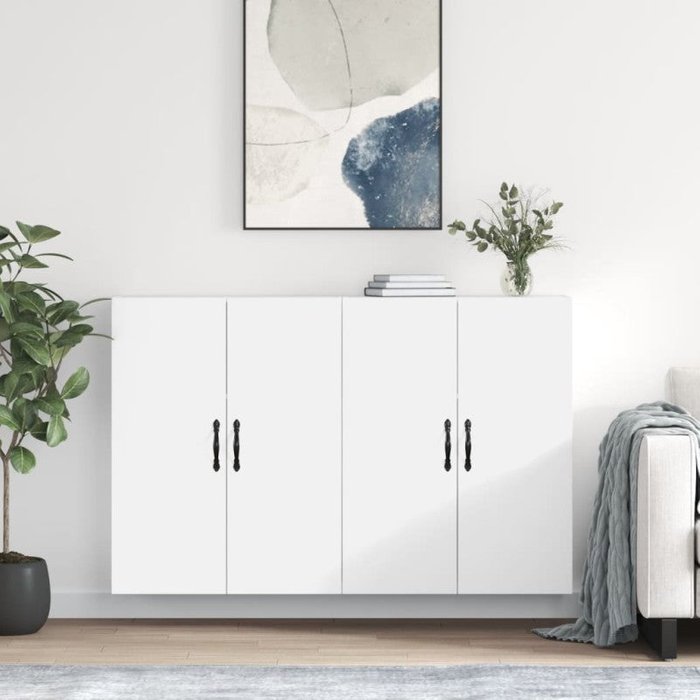 Vidaxl armarios de pared 2 uds madera de ingeniería blanco