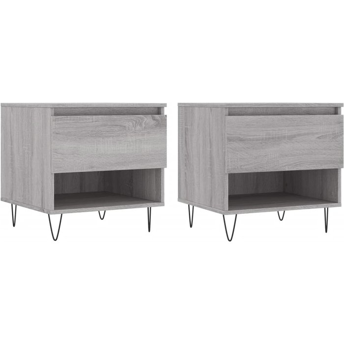 Mesas de centro 2 uds madera ingeniería gris sonoma 50x46x50 cm - comfortxl