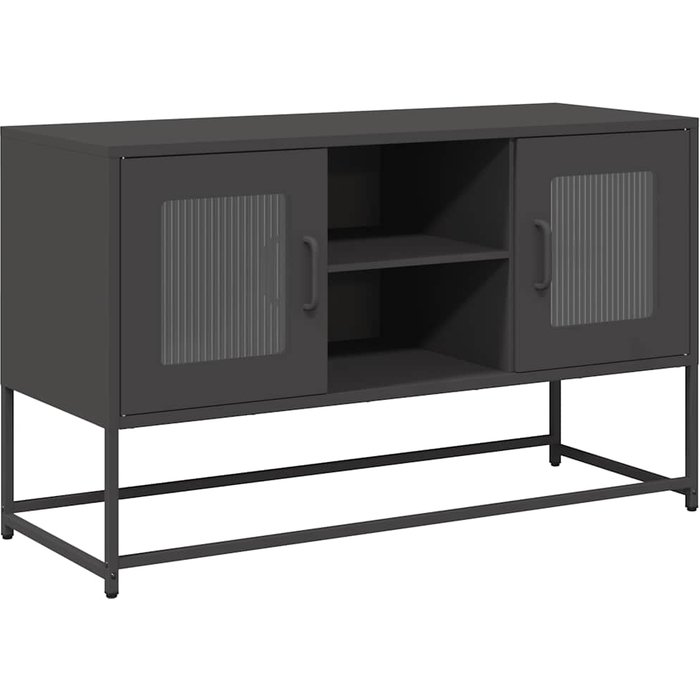 Mueble para tv de acero negro 100,5x39x60,5 cm - comfortxl