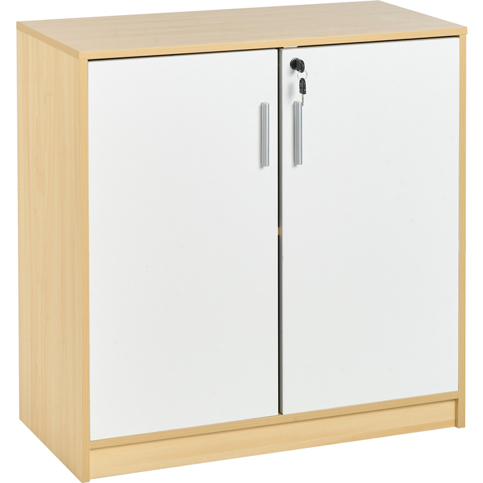 Beliani mueble de oficina zehna marrón claro/blanco